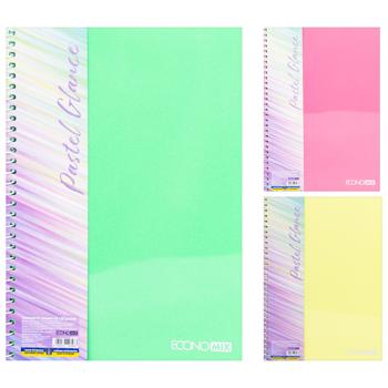 Economix Pastel A5 Checkered Notebook with Plastic Cover 80 Sheets