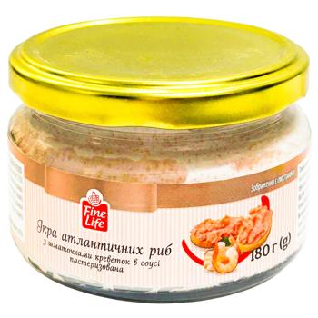 Fine Life Atlantic Fish Roe with Shrimp Pieces in Sauce 180g