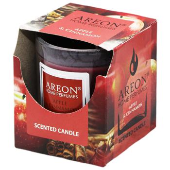 Areon Apple & Cinnamon Scented Candle in Glass 120g