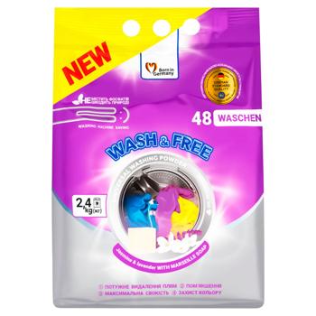 Wash&Free Jasmine and Lavender Washing Powder with Marseille Soap 2.4kg