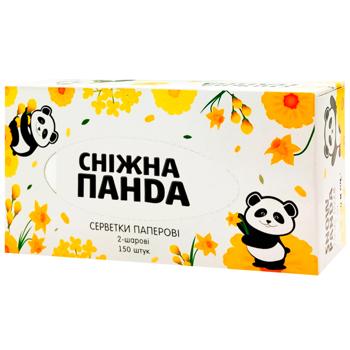 Салфетки косметические Снежная Панда двухcлойные 150шт