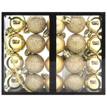 Golden Plastic Balls Set 20pcs*3cm - buy, prices for MegaMarket - photo 2