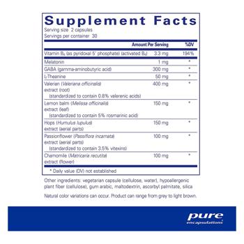 Pure Encapsulations Vitamins Best-Rest Formula for Restful Sleep 60 capsules - buy, prices for Biotus - photo 2