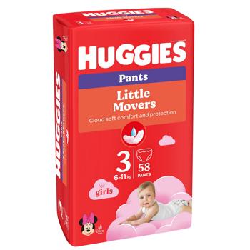 Huggies Little Movers Pants Diapers Shorts for Girls 58pcs - buy, prices for - photo 2