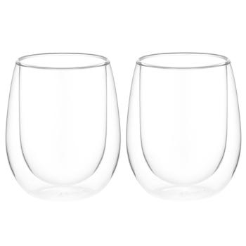 Ardesto AR2635BW Double Glass Cups 350ml 2pcs - buy, prices for Vostorg - photo 1