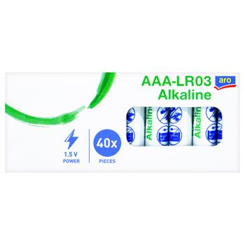 Батарейка Aro Alkaline AAA-LR03 40шт - купить, цены на METRO - фото 2