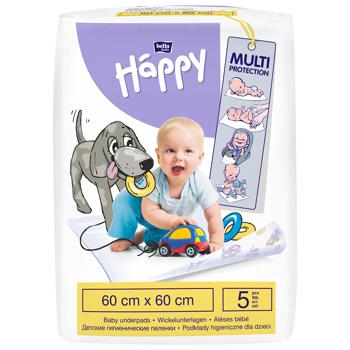 Пеленки гигиенические Bella Happy Baby 60х60см 5шт - купить, цены на NOVUS - фото 1