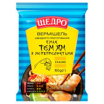 Вермишель Щедро Том Ям с морепродуктами 60г - купить, цены на Идеал - фото 1