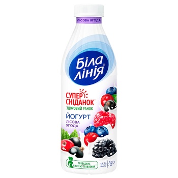 Bila Liniya Yogurt Wild Berry 1.5% 820g - buy, prices for MegaMarket - photo 1