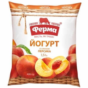 Ferma Peach Flavored Yogurt 1.5% 400g - buy, prices for ULTRAMARKET - photo 1