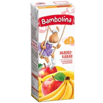 Bambolina Juice Apple-banana 200ml - buy, prices for ULTRAMARKET - photo 1