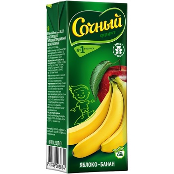 Sochnyi frukt Apple Banana Nectar 200ml - buy, prices for EKO Market - photo 1