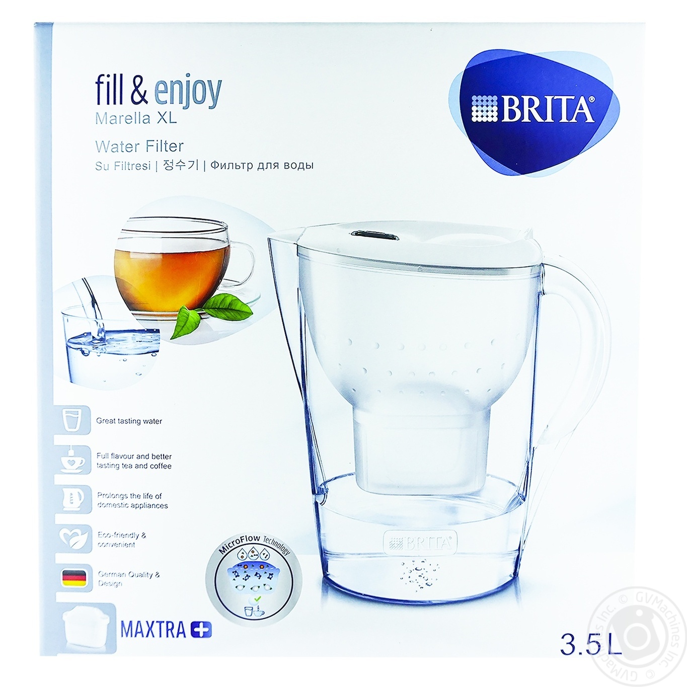 

Фильтр для воды Brita Marella XL 3,5 л белый с картриджем Maxtra +