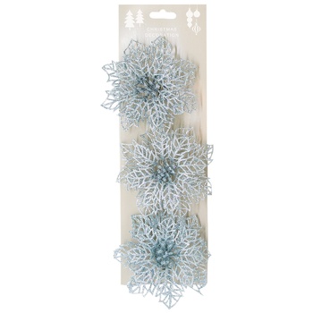 Flowers Christmas Tree Decorations 14cm 3pcs in assortment - buy, prices for - photo 4