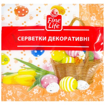 F.LIFE СЕРВ 33*33 ПАСХА 3Ш 18ШТ : КВІТИ