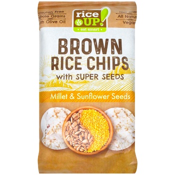 Rice Up! Millet & Sunflower Seeds Brown Rice Chips 60g - buy, prices for METRO - photo 1