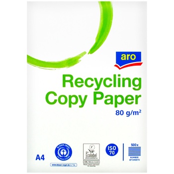 Aro Recycling Copy Paper A4 80g/m 500pcs (order up to 15pcs) - buy, prices for - photo 1