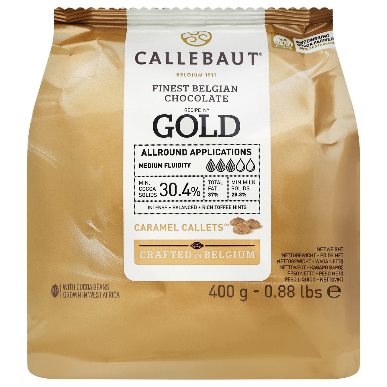 

Шоколад Callebaut Gold 30.4% 400г х7