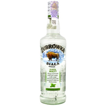 Настойка Zubrowka Biala мятная 37,5% 0,5л - купить, цены на Auchan - фото 1