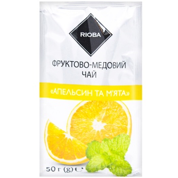 Чай фруктово-медовий Rioba концентрат Апельсин та м'ята 50г - купити, ціни на METRO - фото 1