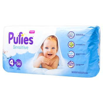 Pufies Sensitive Diapers 4 9-14kg 56pcs - buy, prices for - photo 2