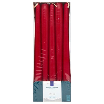 Metro Professional Burgundy Dinner Candles 22 x 240mm 10pcs - buy, prices for - photo 1