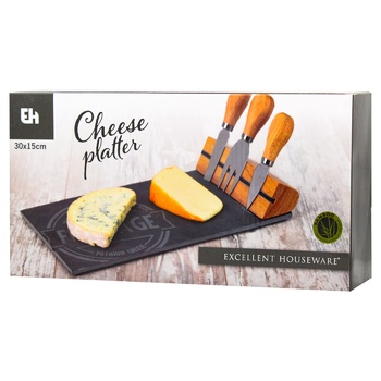 Блюдо Excellent Houseware для сиру та 3 ножі - купити, ціни на - фото 1