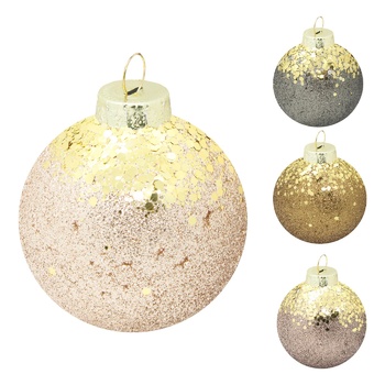 Glitter Christmas Tree Ball 8cm in assortment - buy, prices for - photo 1