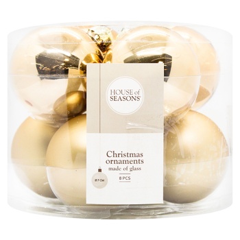 H&S Golden Christmas Ball 8pcs - buy, prices for - photo 1