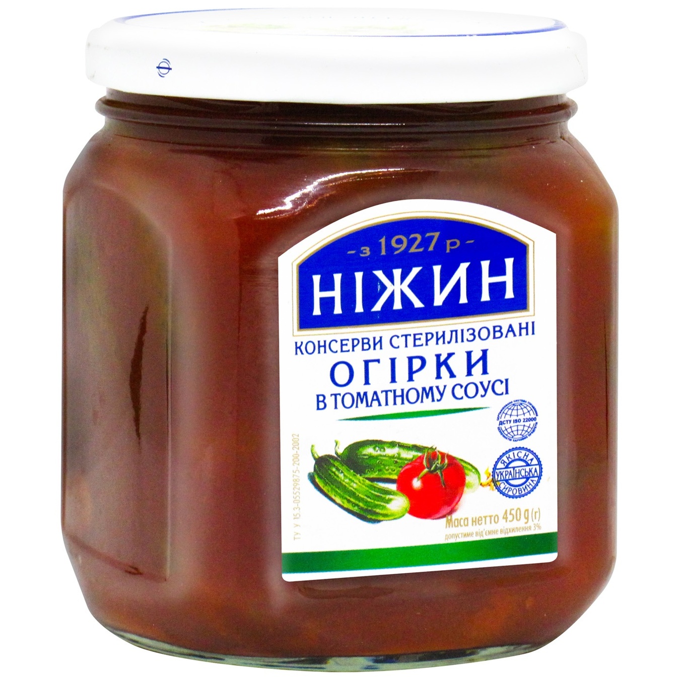 

Огурцы Нежин в томатном соусе 450г