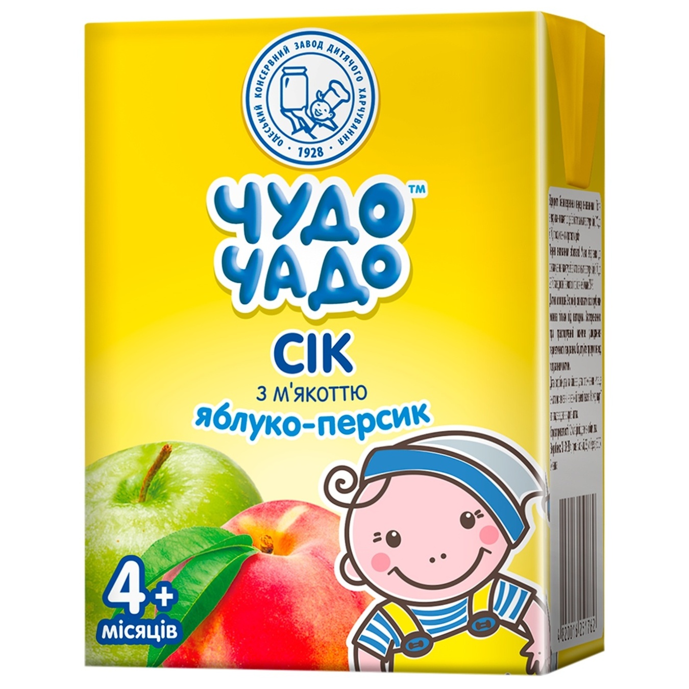 

Сок яблочно-персиковый с мякотью Чудо-Чадо от 4-х месяцев 200мл