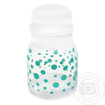 Glasmark Glass Container with Lid Dots Blue 290ml - buy, prices for MegaMarket - photo 1