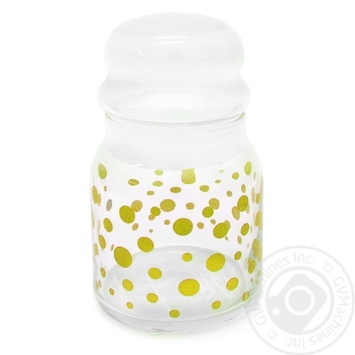 Glasmark Glass Container with Lid Dots Yellow 290ml - buy, prices for ULTRAMARKET - photo 1