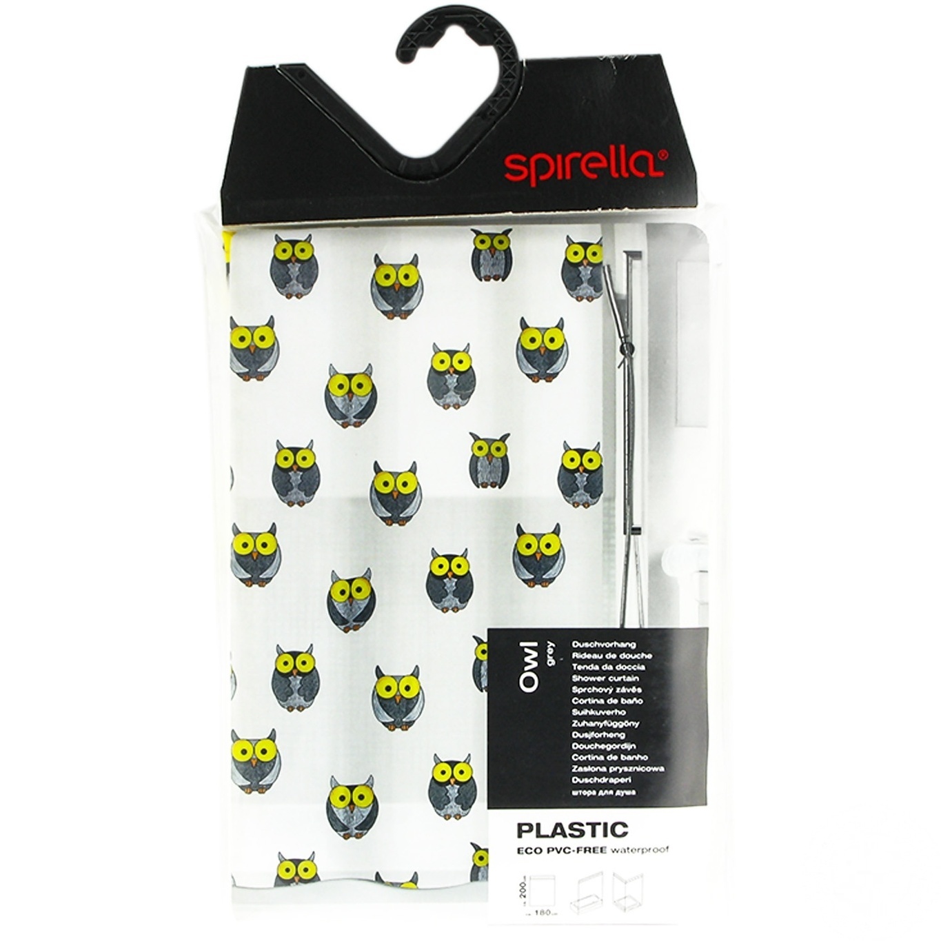 

Шторка для ванной Spirella Owl 180х200см