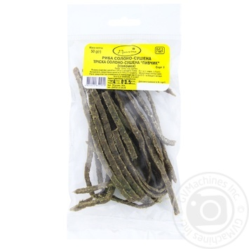 Rusalochka Beer First Grade Salty-Dried Straws Cod 50g - buy, prices for ULTRAMARKET - photo 1