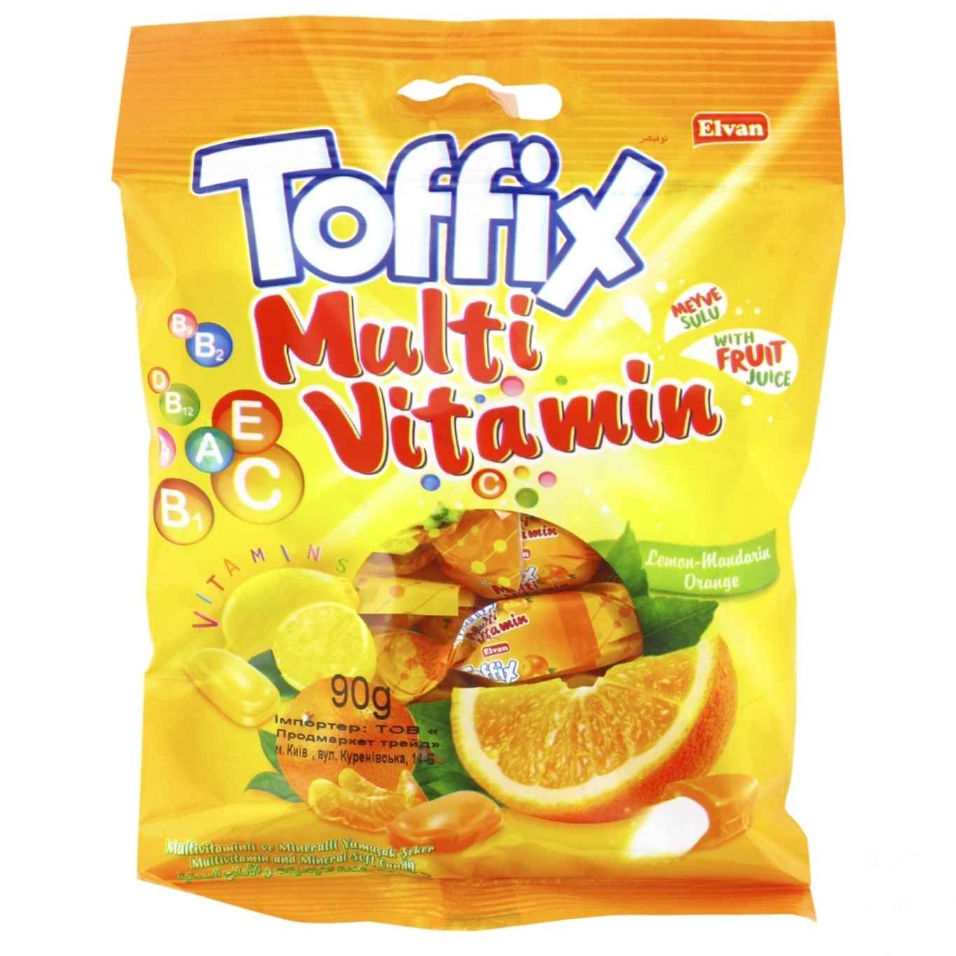

Конфеты жевательные Toffix Multivitamin Mix 90г