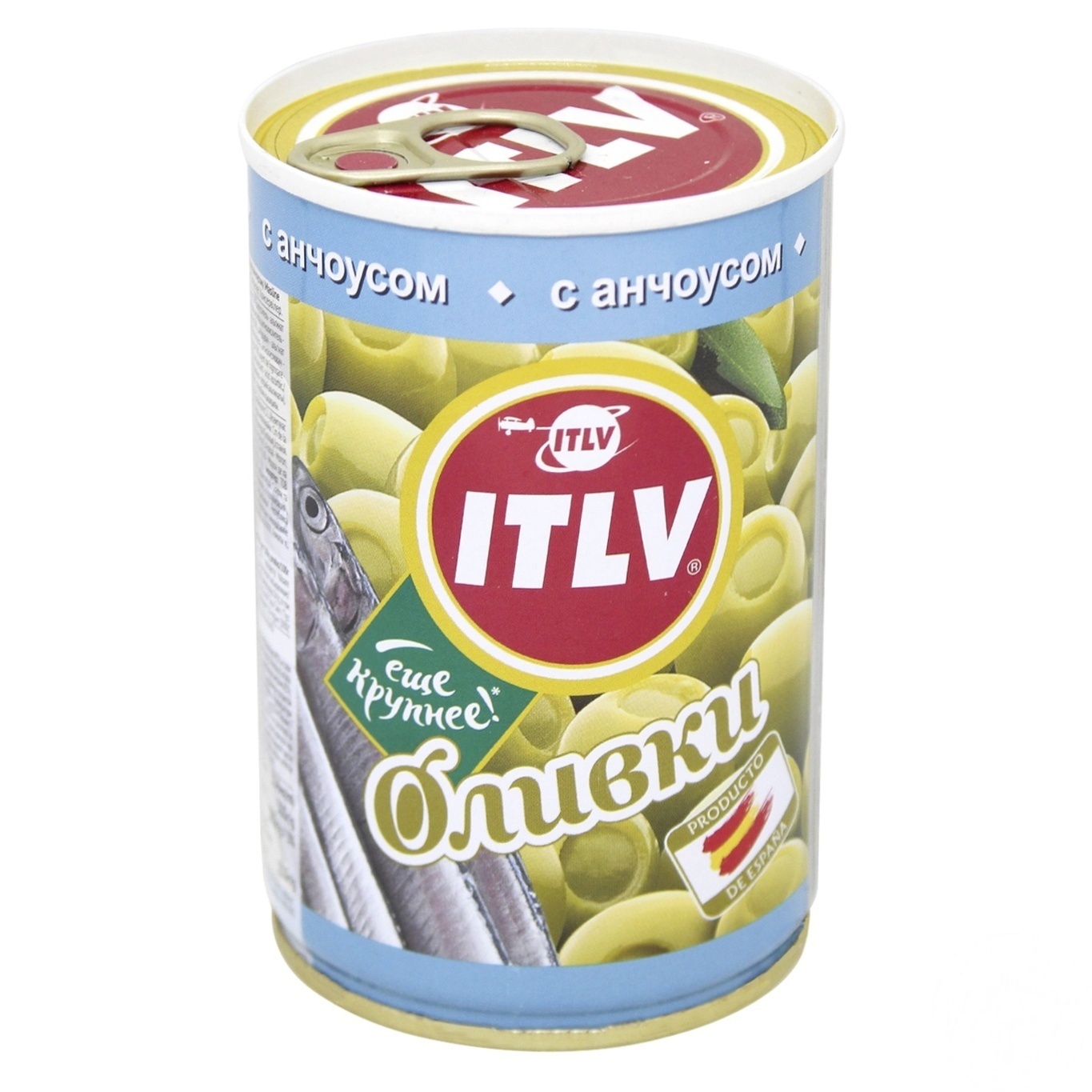 

Оливки ITVL зеленые с анчоусом 314мл