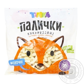 Палички кукурудзяні Тімка молочні 175г - купити, ціни на ULTRAMARKET - фото 1