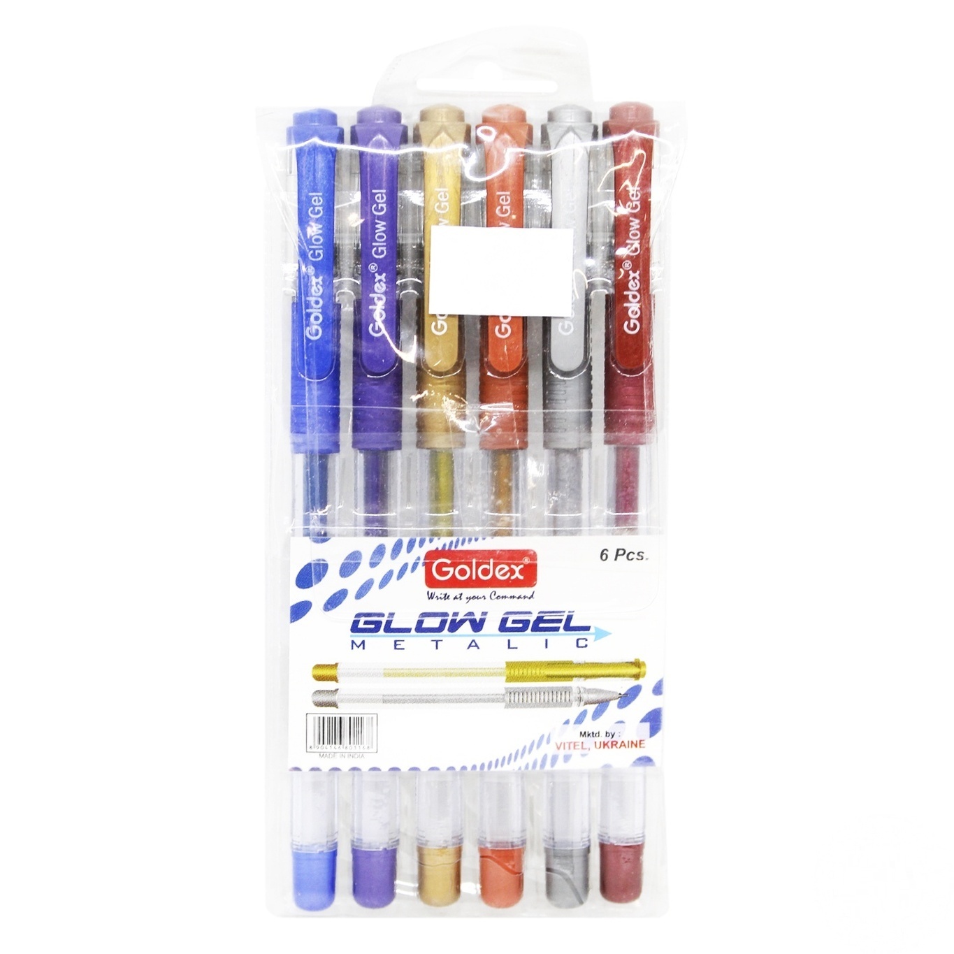 

Набор гелевых ручек Goldex Glow Gel Metalic 1мм 6 цветов
