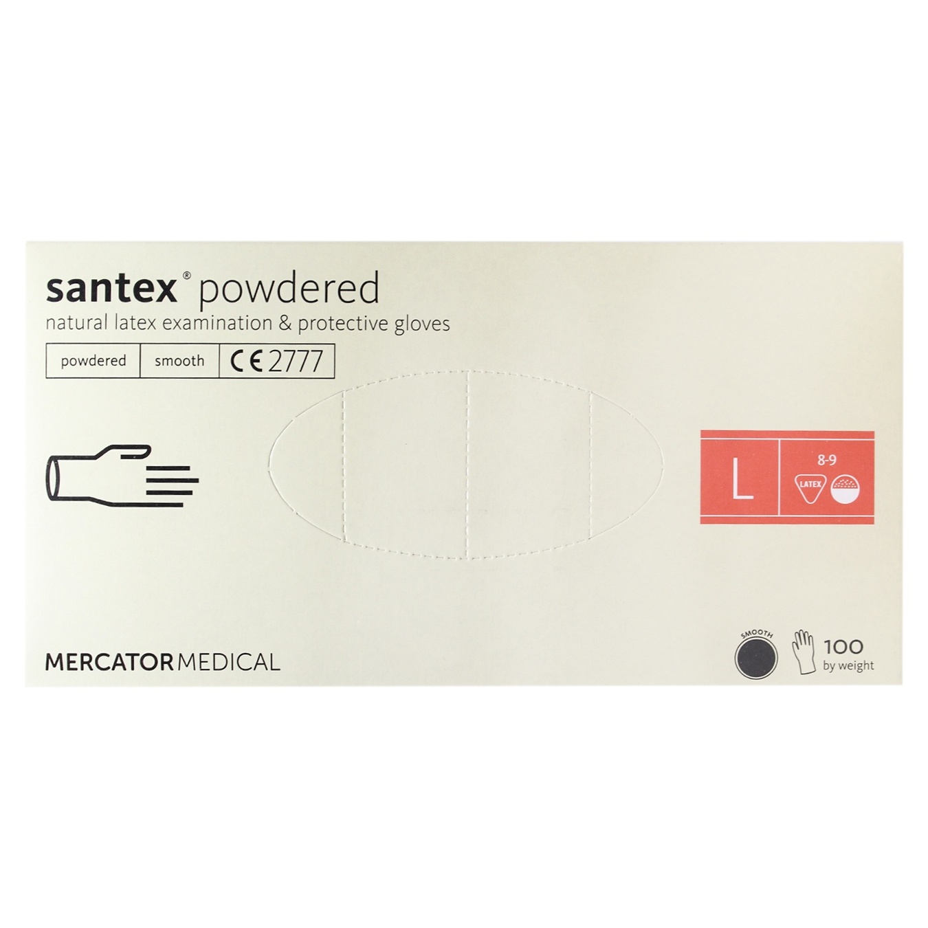 

Перчатки Santex Powdered латексные L белые 100шт