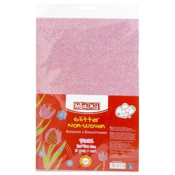 Maxi Interlining with Sequins 20x30cm 220±10g/m2 pink - buy, prices for - photo 1