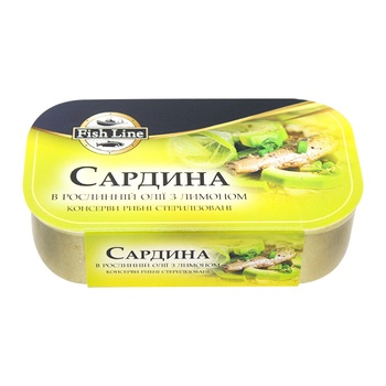 Fish Line Sardines in Vegetable Oil with Lemon 125g - buy, prices for - photo 1