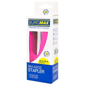 Buromax Rubber Touch Stapler up to 20 Sheets Plastic pink - buy, prices for MegaMarket - photo 1