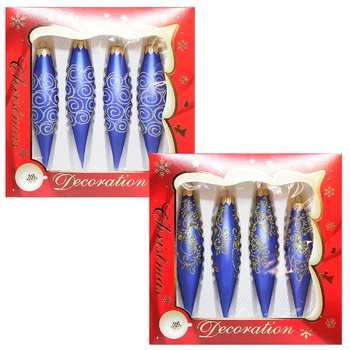 Icicle Glass Patterned Christmas Tree Toy 4pcs assortment - buy, prices for MegaMarket - photo 4