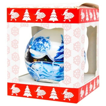 ASK Glass Christmas Bubbles with Landscape Drawing 8cm assortment - buy, prices for MegaMarket - photo 5