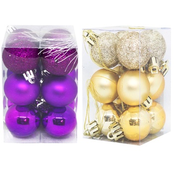 Set of New Year's Balls 3cm 12pcs SYQC-012241 - buy, prices for MegaMarket - photo 1