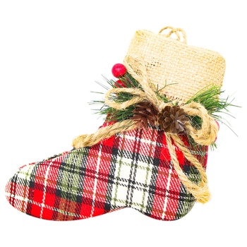 Прикраса новорічна шотландський черевик на ковзані великий LD080 - купити, ціни на - фото 1