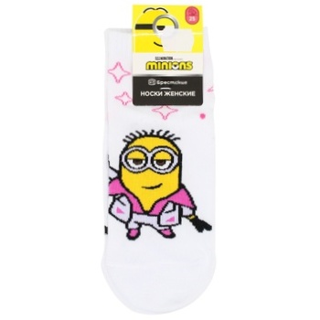 Brestskie Minions White Women's Socks Size 25