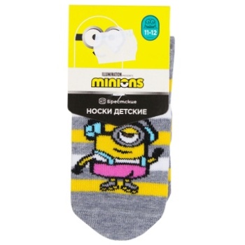 Brestskie Minions Children's Socks s.13-14 574 gray melange 3095 - buy, prices for - photo 1