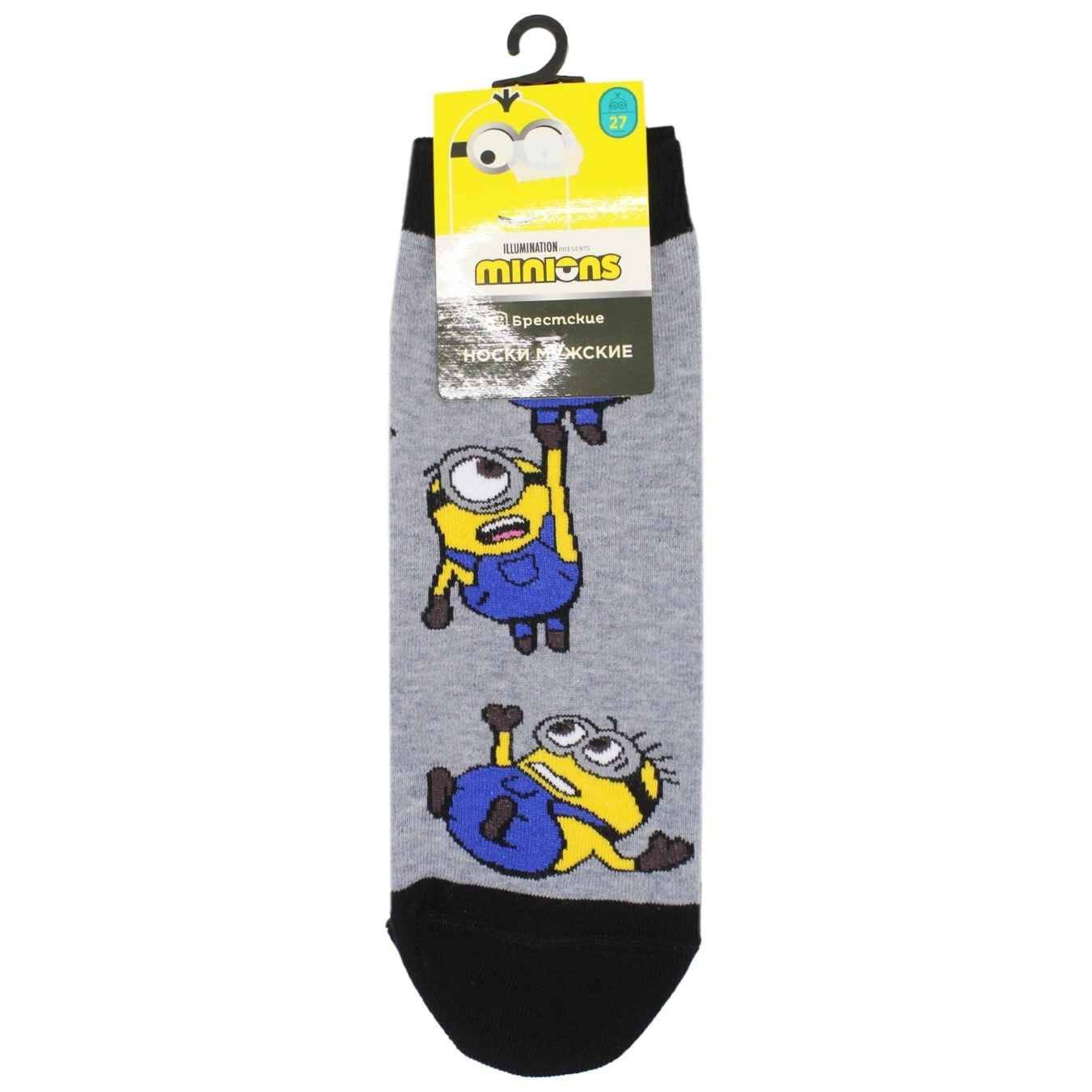 

Носки мужские Брестские Minions серый меланж размер 27